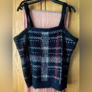 Lane Bryant Black and Red Textured Top